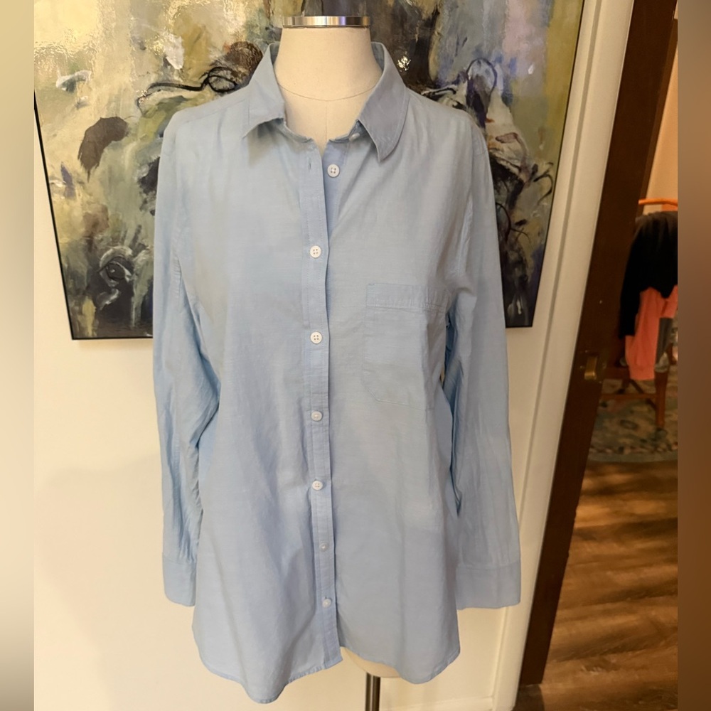 Athleta Light Blue Button Down Shirt